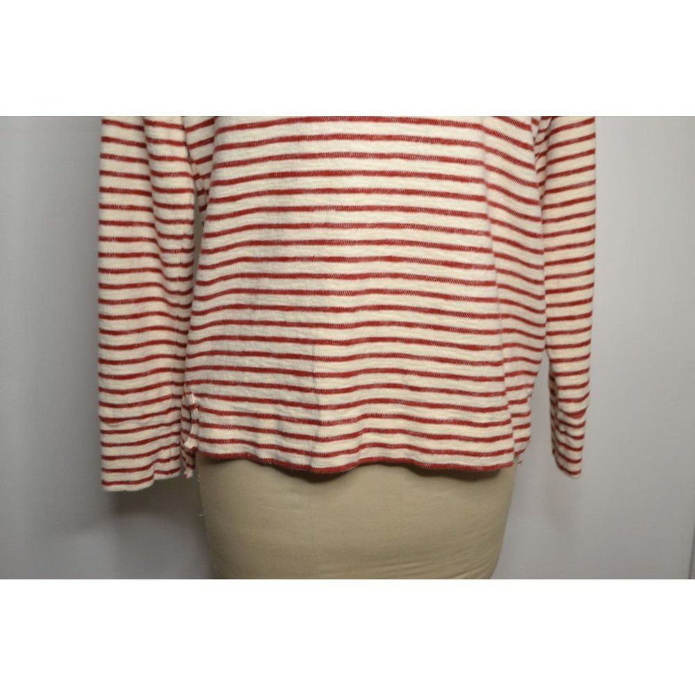 Madewell Surfbreeze Women's Medium Red Striped Long Sleeve Boat Neck Shirt - Picture 3 of 12